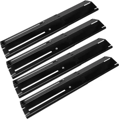 Criditpid 4-Pack Porcelain Steel Universal Heat Plate Shields Grill Parts for Brinkmann, Burner Cover Replacement 